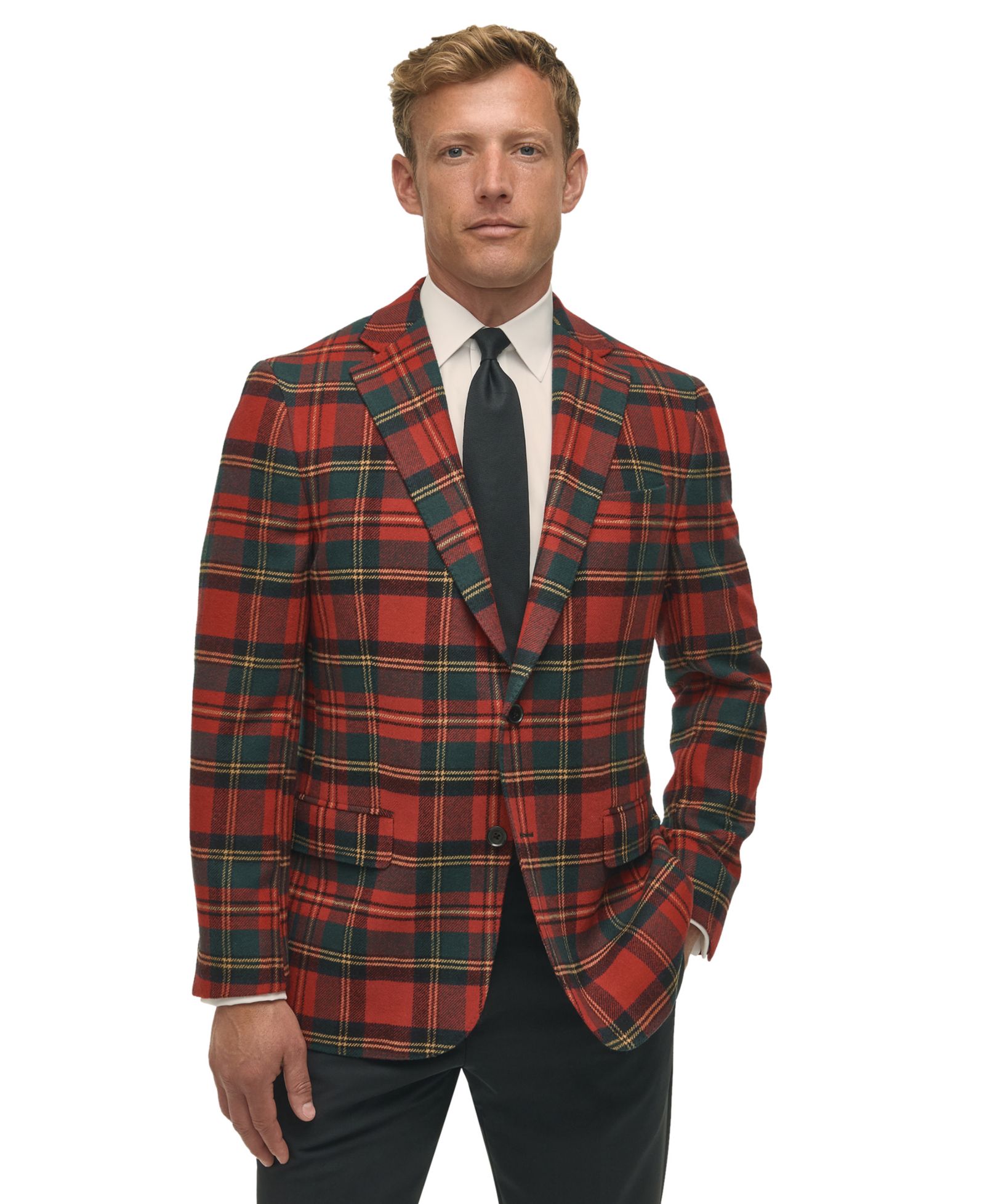 Men's Classic-Fit Wool-Blend Plaid Sport Coat