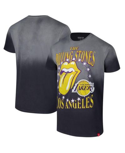 Футболка Sportiqe Men's and Women's Gray Rolling Stones x Los Angeles Lakers Bingham Collab T-Shirt