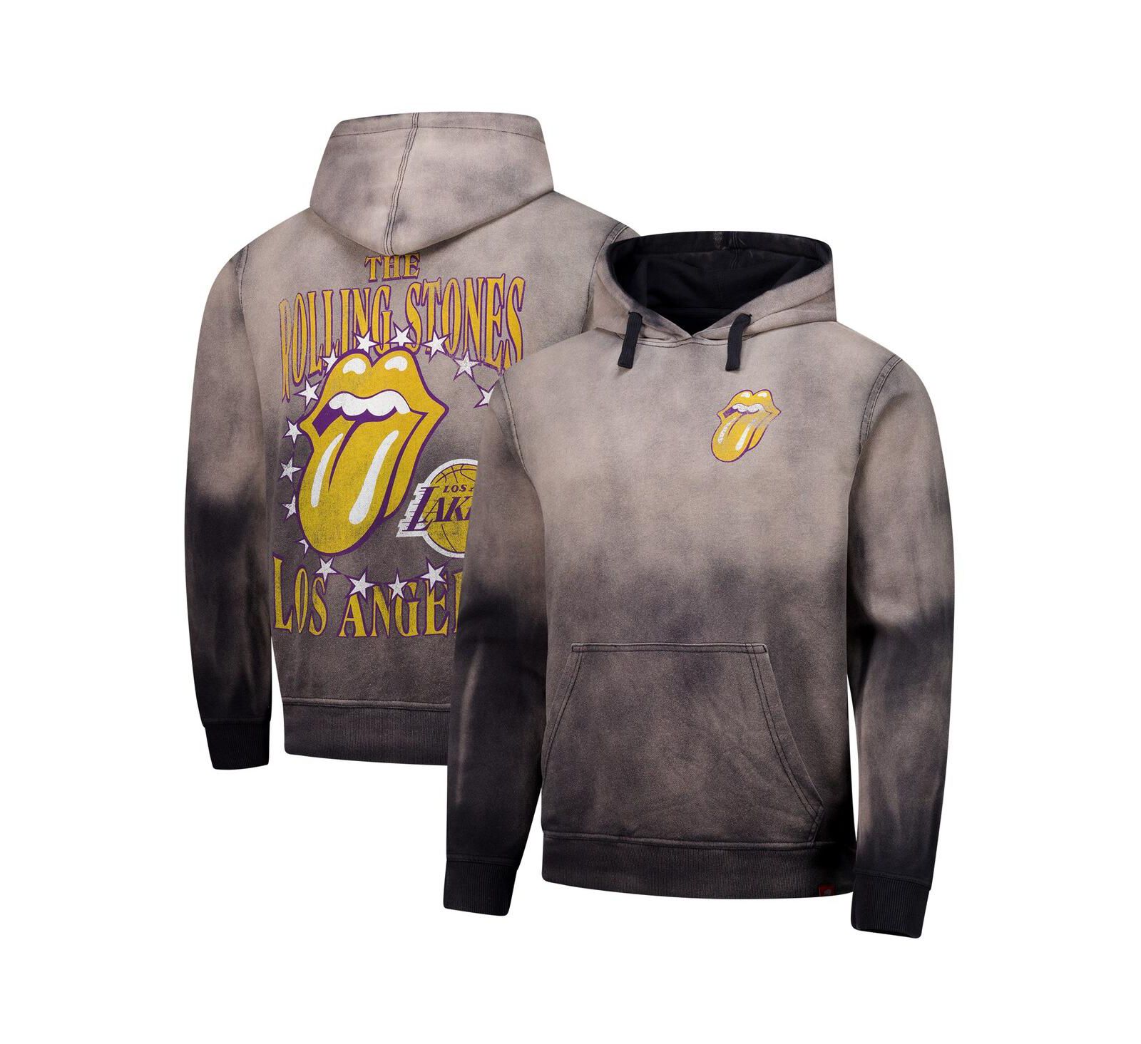 Худи Sportiqe Men's and Women's Gray Rolling Stones x Los Angeles Lakers Collab Pullover