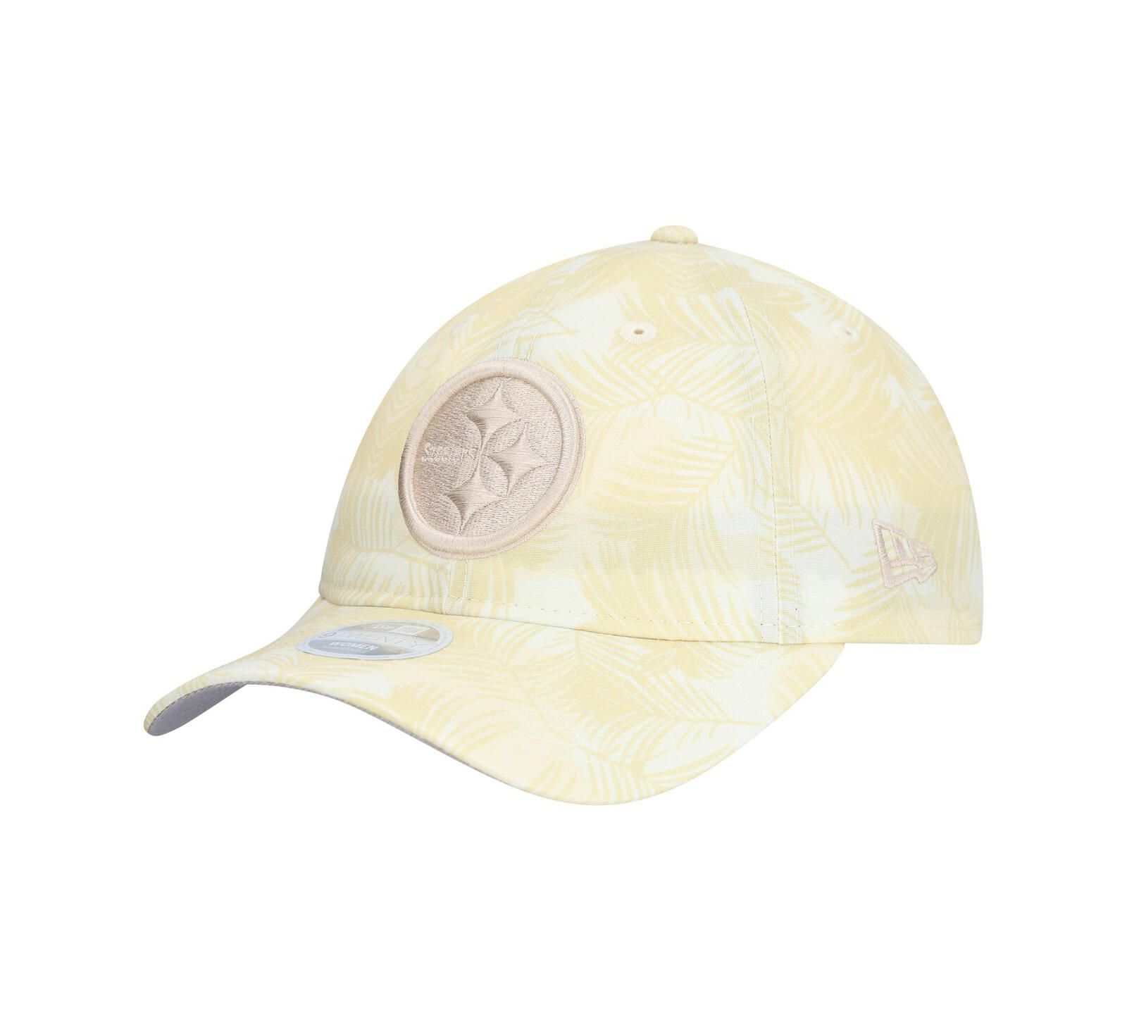Кепка New Era Women's Cream Pittsburgh Steelers Frond 9TWENTY Adjustable