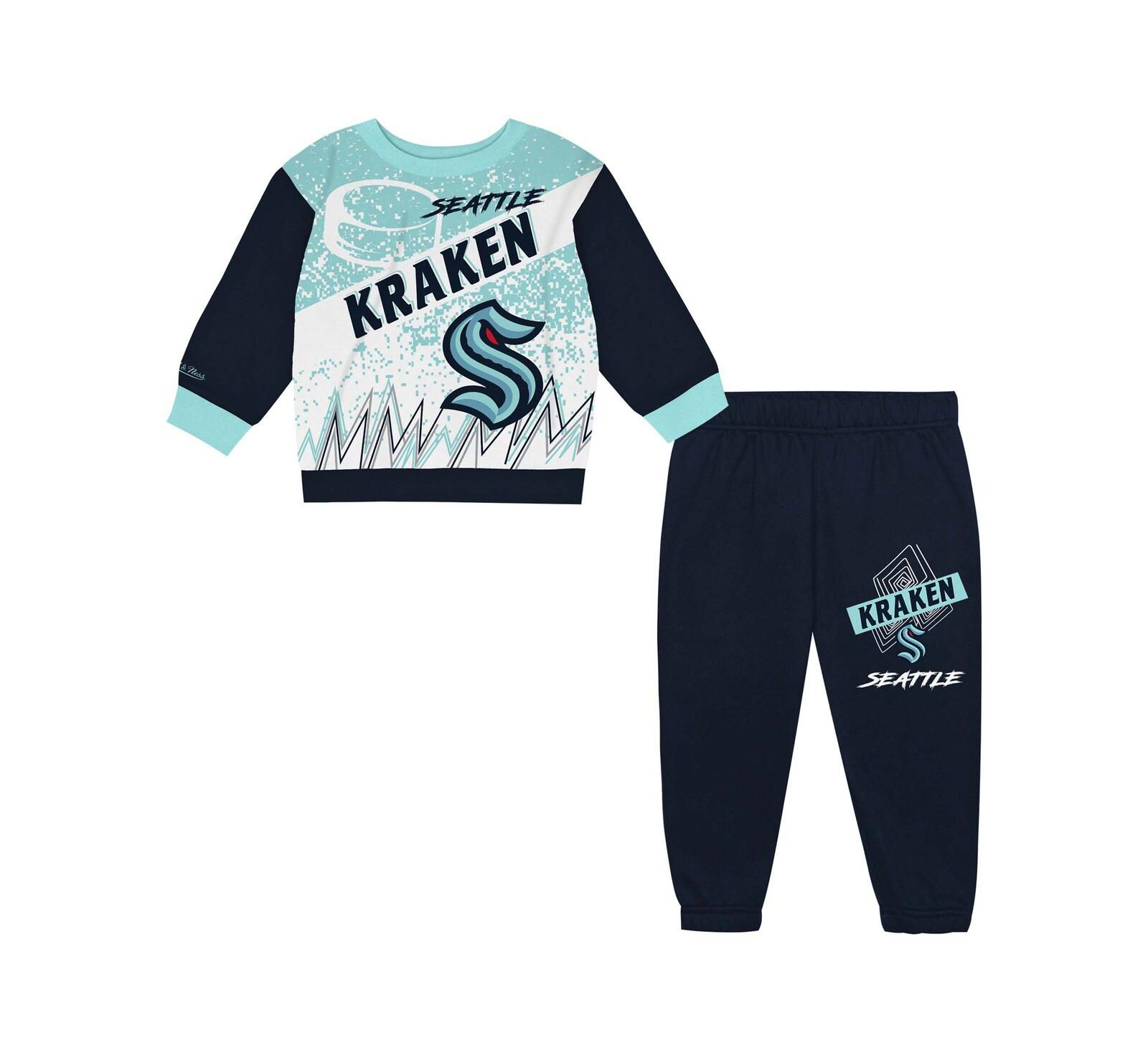 Mitchell & Ness Детский комплект из флисовой толстовки и брюк Seattle Kraken, оверсайз
