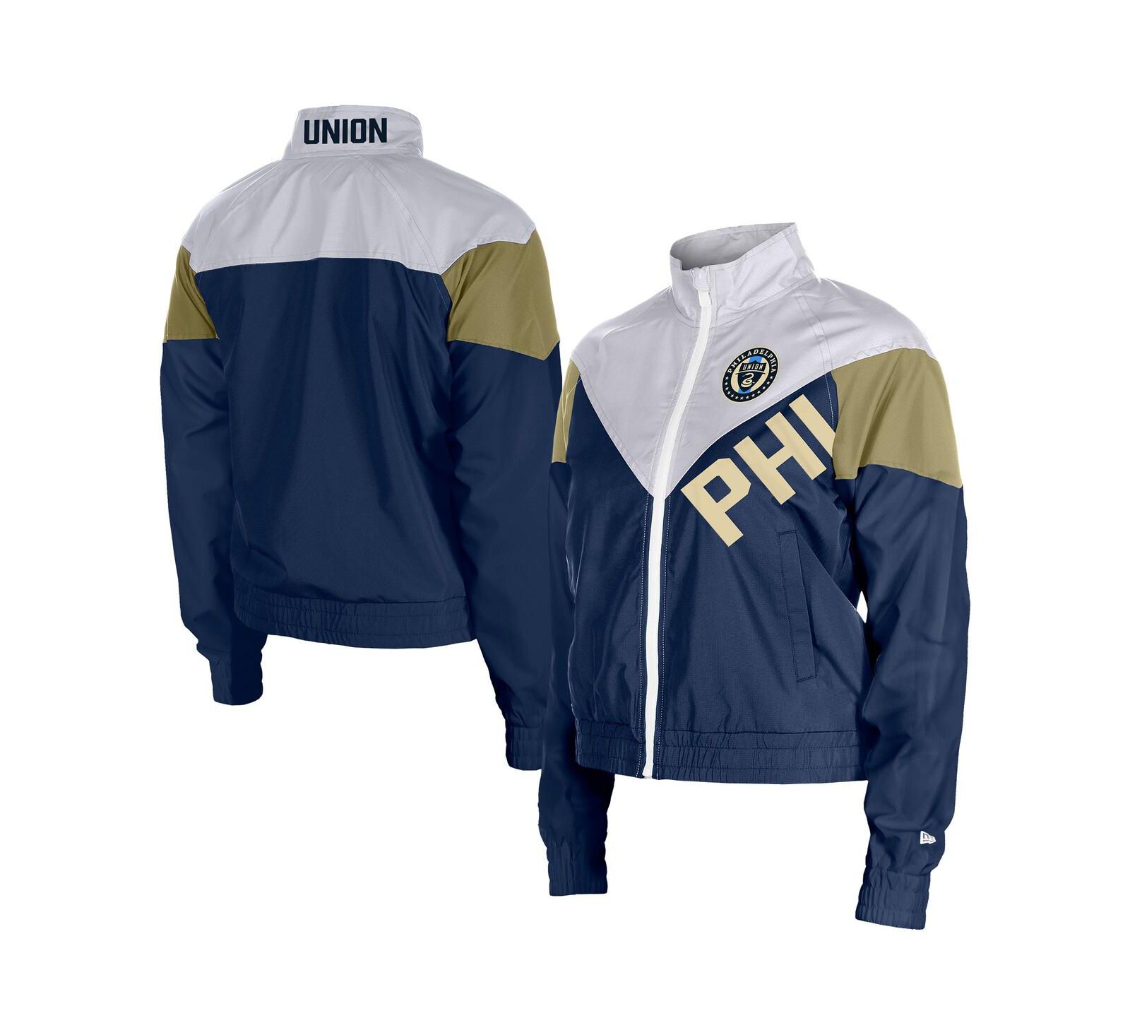 Женский укороченный ветровка 5th & Ocean Navy Philadelphia Union Leisure Full-Zip