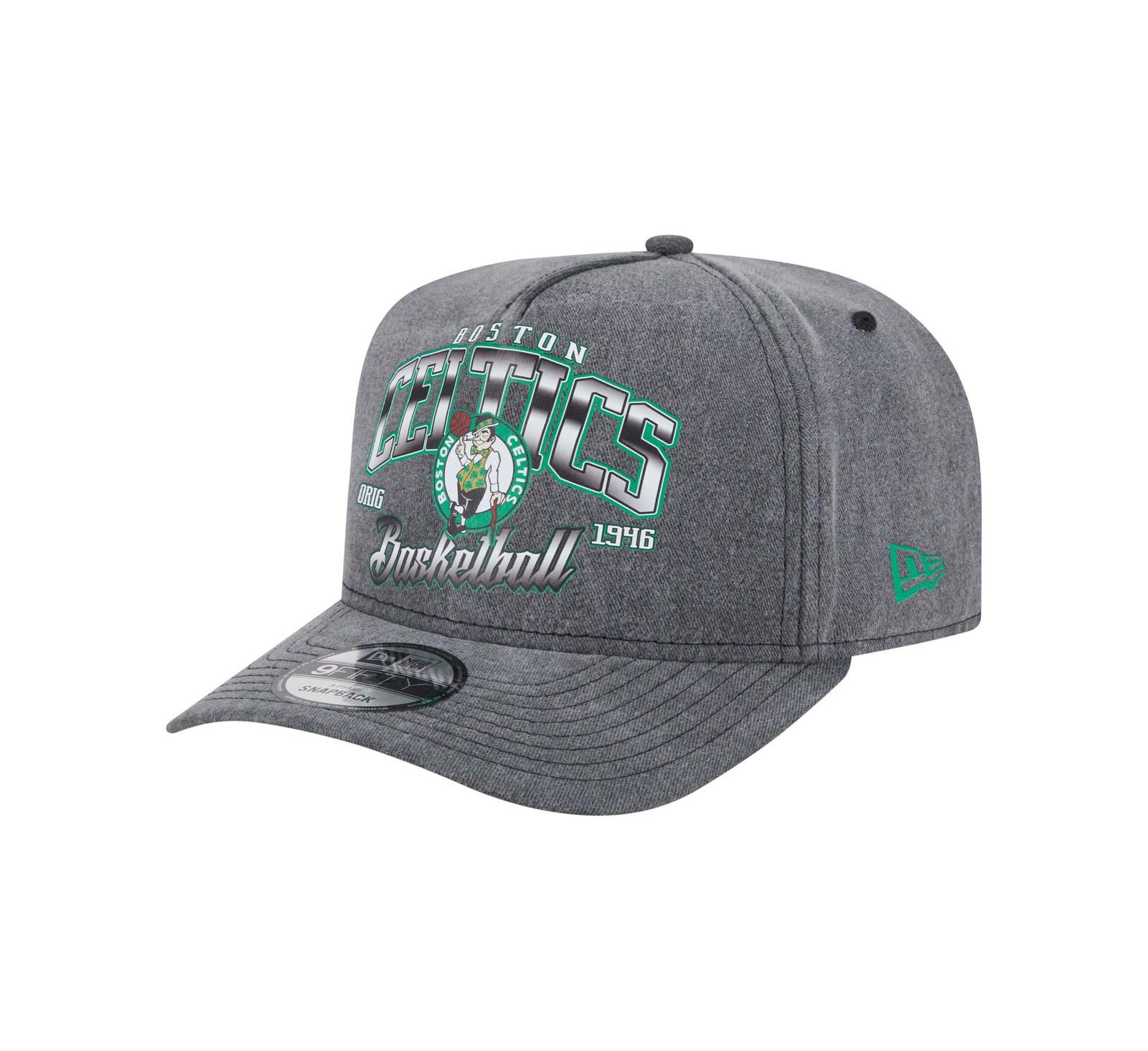 New Era Мужская кепка Boston Celtics Throwback Washed Pre-Curved 9FIFTY Snapback Charcoal