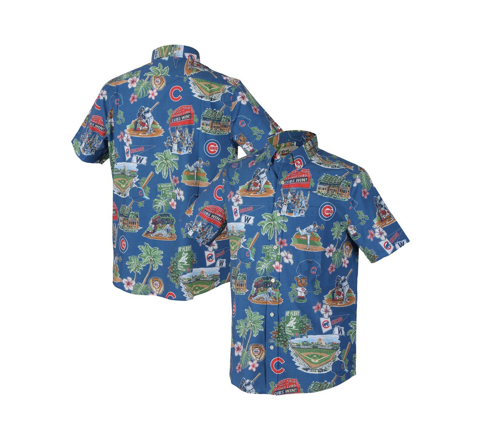 Мужская рубашка Reyn Spooner Royal Chicago Cubs Scenic Tri-Blend Button-Down