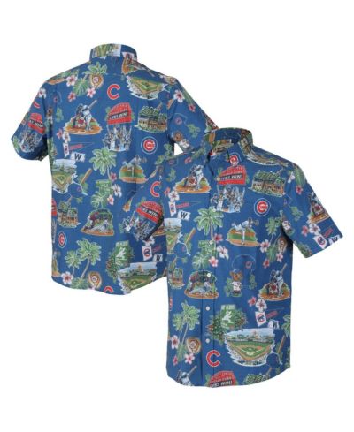 Мужская рубашка Reyn Spooner Royal Chicago Cubs Scenic Tri-Blend Button-Down