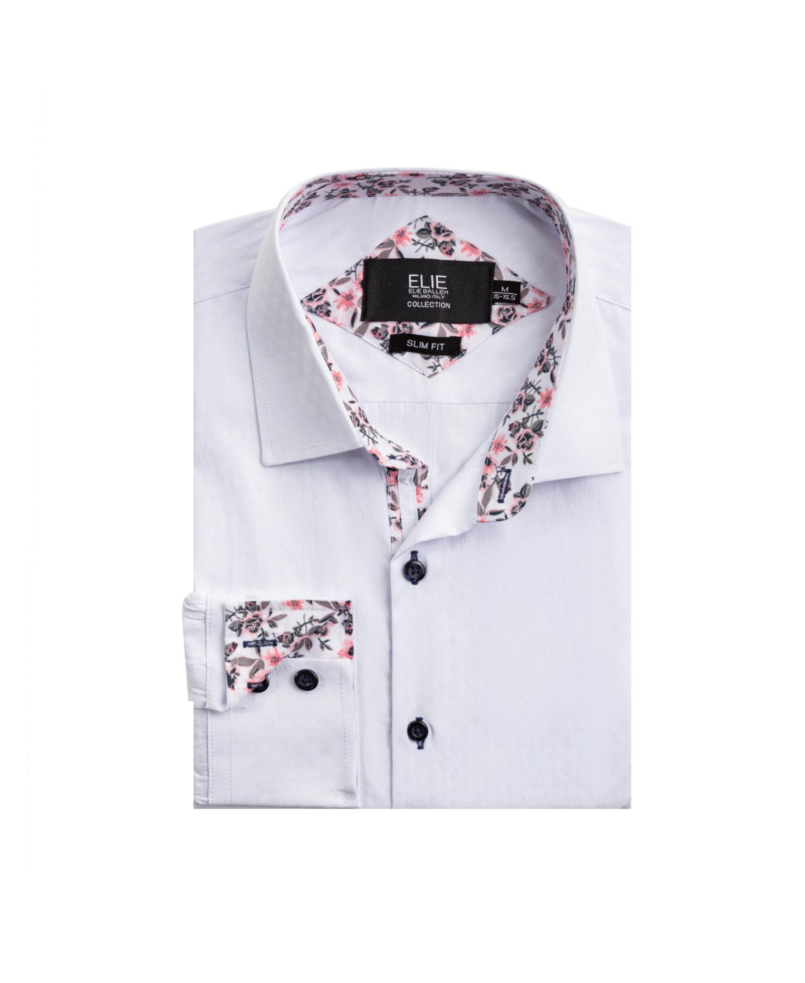 Мужская белая рубашка Elie Balleh Big Boys Slim Fit Jacquard Dot