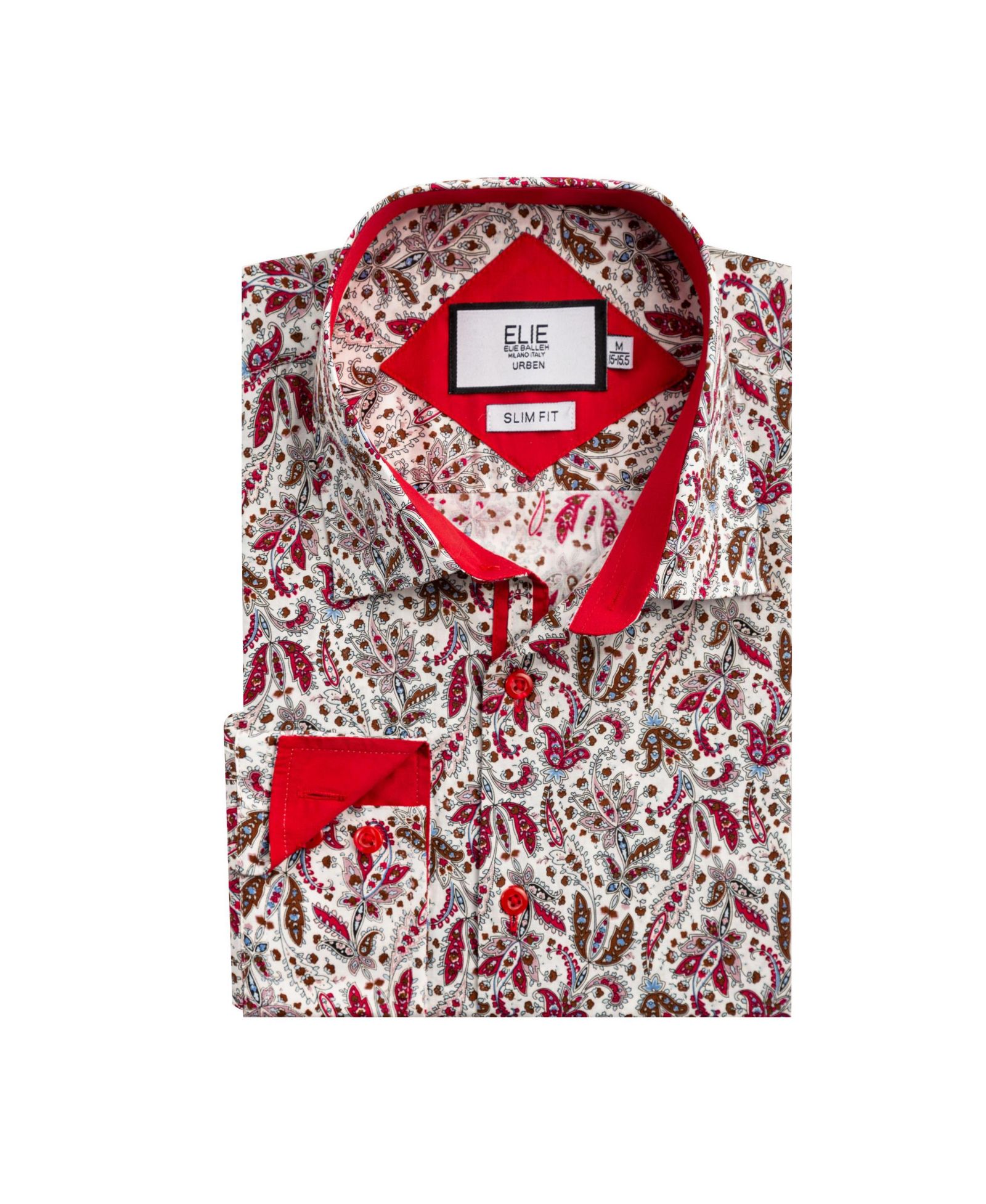Elie Balleh Мужская рубашка Slim Fit с принтом Paisley