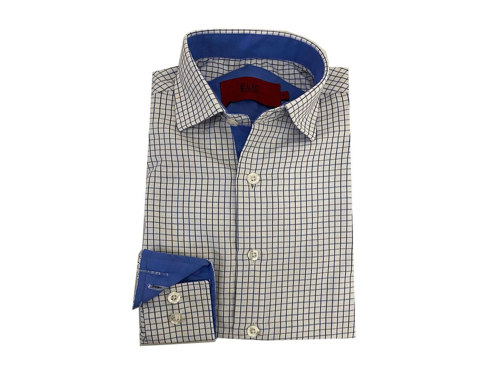 Elie Balleh Детская рубашка в клетку с коротким рукавом Slim Fit