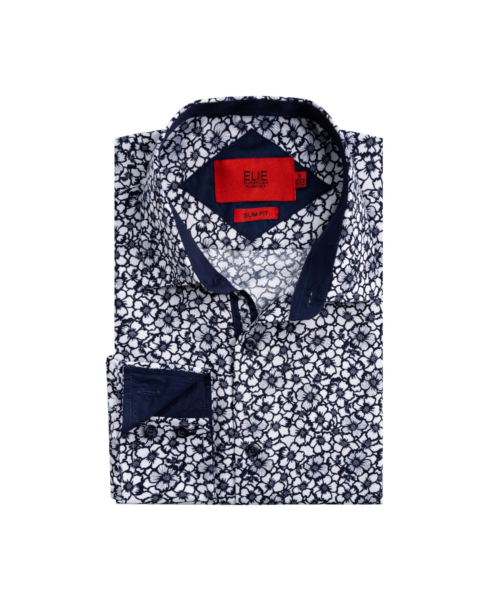 Мужская рубашка Elie Balleh White Slim Fit Floral