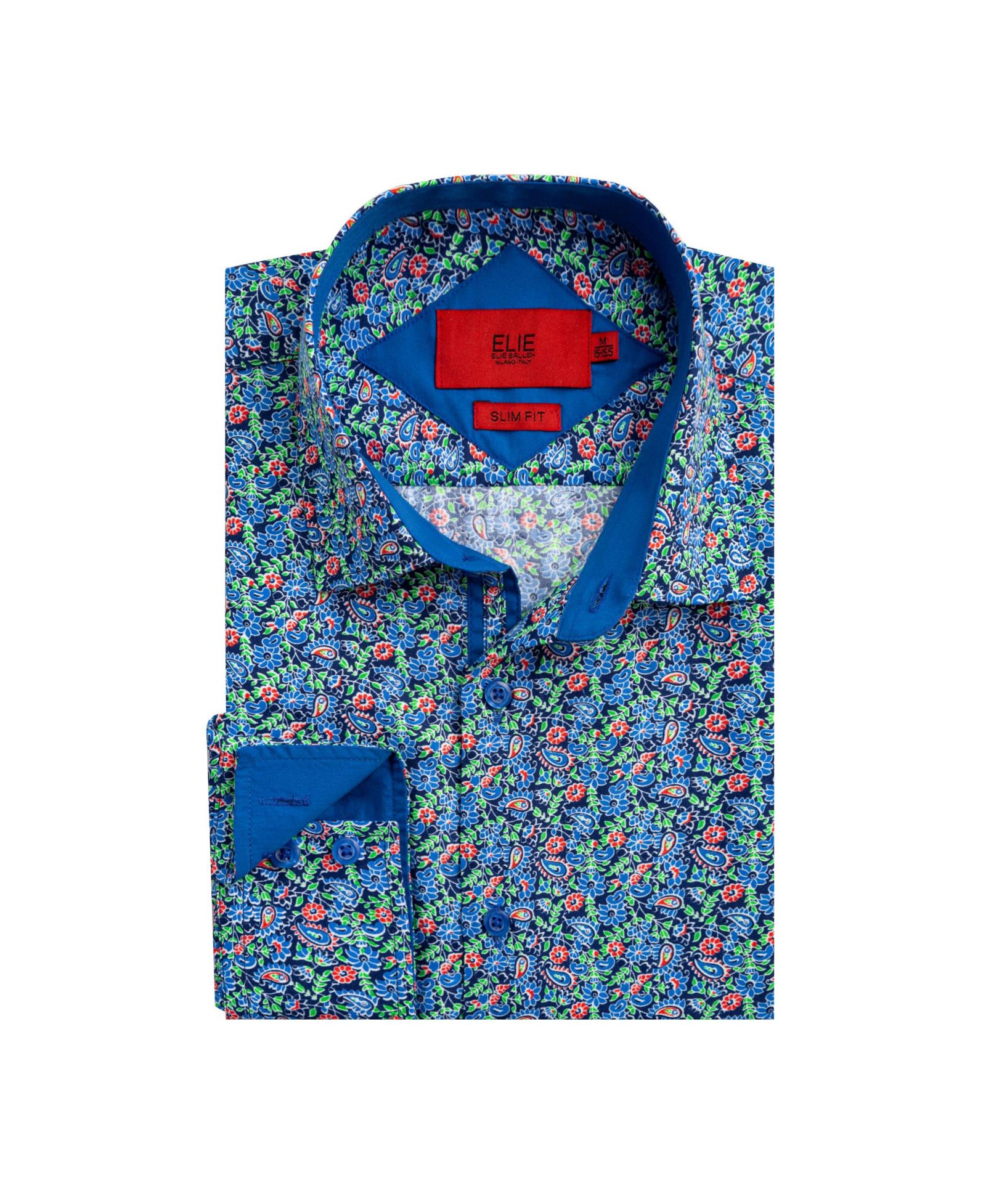 Elie Balleh Мужская рубашка с принтом Paisley, Slim Fit