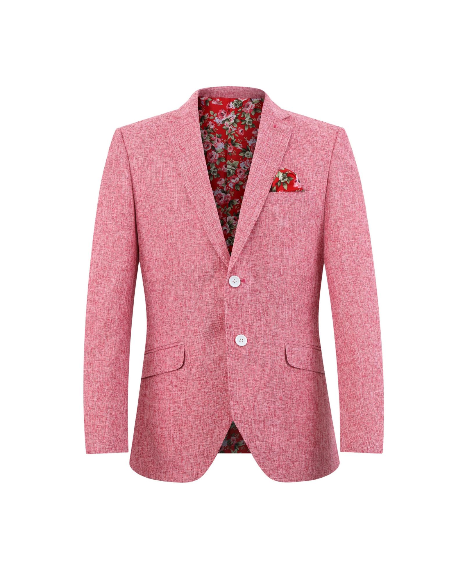 Elie Balleh Boys Pink Slim Fit Clasic Melange Jacket