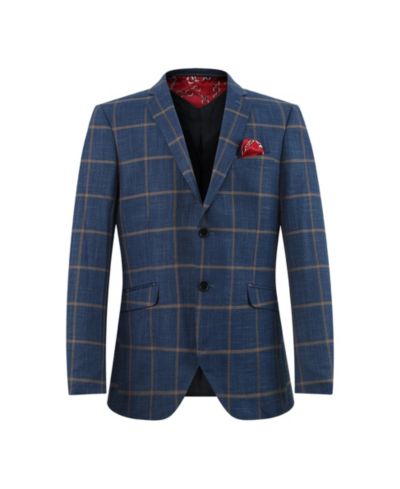 Детская куртка в клетку Slim Fit темно-синего цвета Elie Balleh