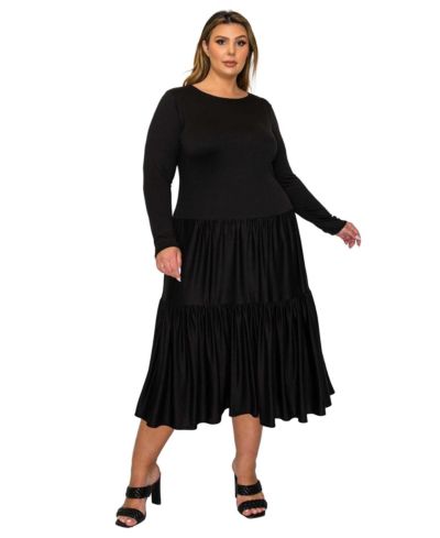 Женское многоярусное миди-платье L I V D Plus Size Eliana