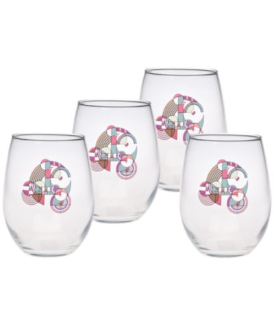 Набор бокалов Frank Lloyd Wright Hoffman Rug Stemless Wine Glasses, Set of 4