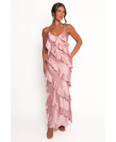 Petal and Pup Women's Ciao Ruffles Maxi Satin Dress
