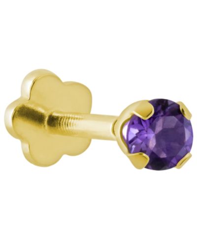 Серьги-гвоздики с белым топазом в 14k желтом золоте