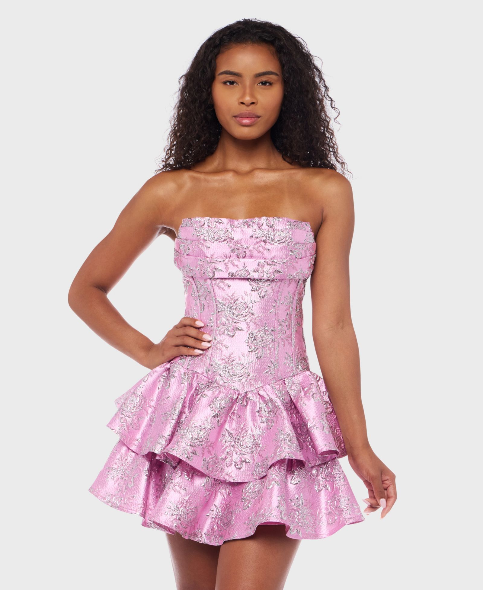 Alex & Sophia Детское платье Metallic Jacquard Short Fit & Flare