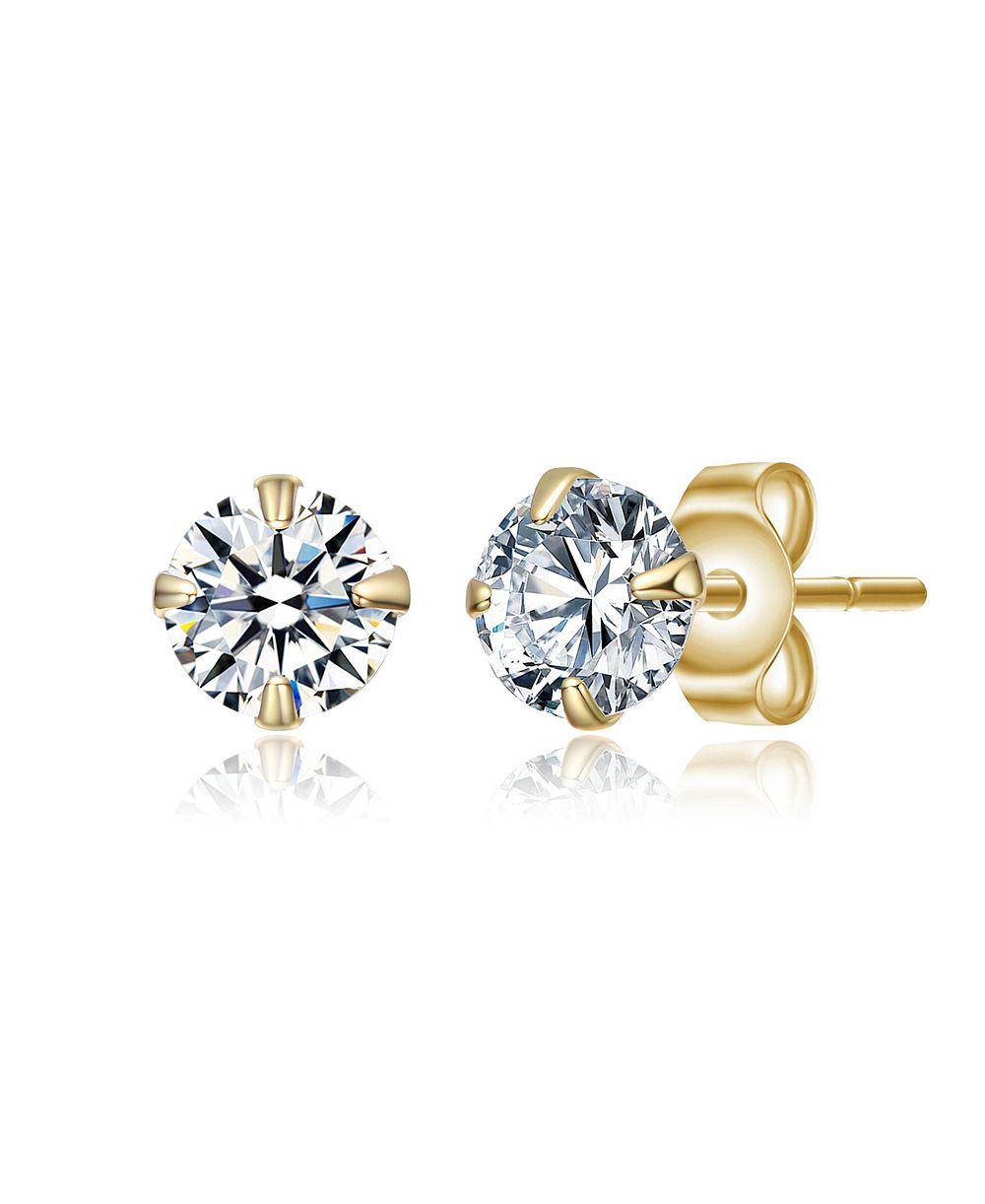 GiGiGirl Round Cubic Zirconia Stud Earrings