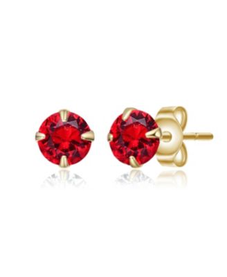 Серьги-гвоздики GiGiGirl Teens 14K Gold Plated с круглой кубической цирконией 8MM