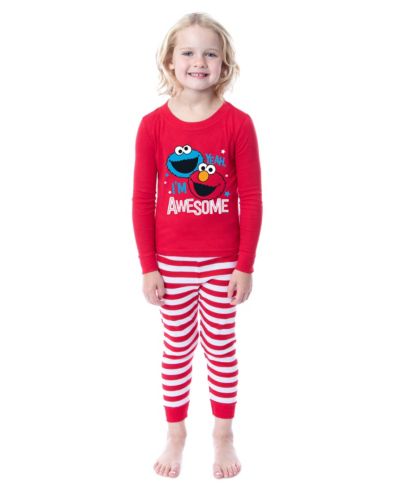Детский комплект пижамы Sesame Street Elmo Cookie Monster, 2 части, с длинным рукавом