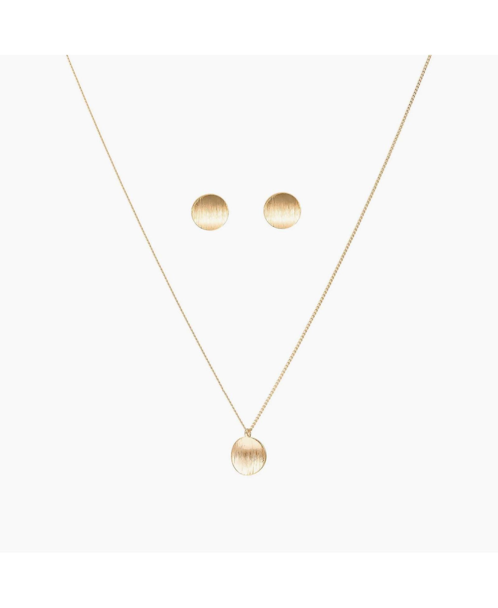 Sterling Silver 18k Gold Plated Madeleine Necklace & Earring Set Dainty