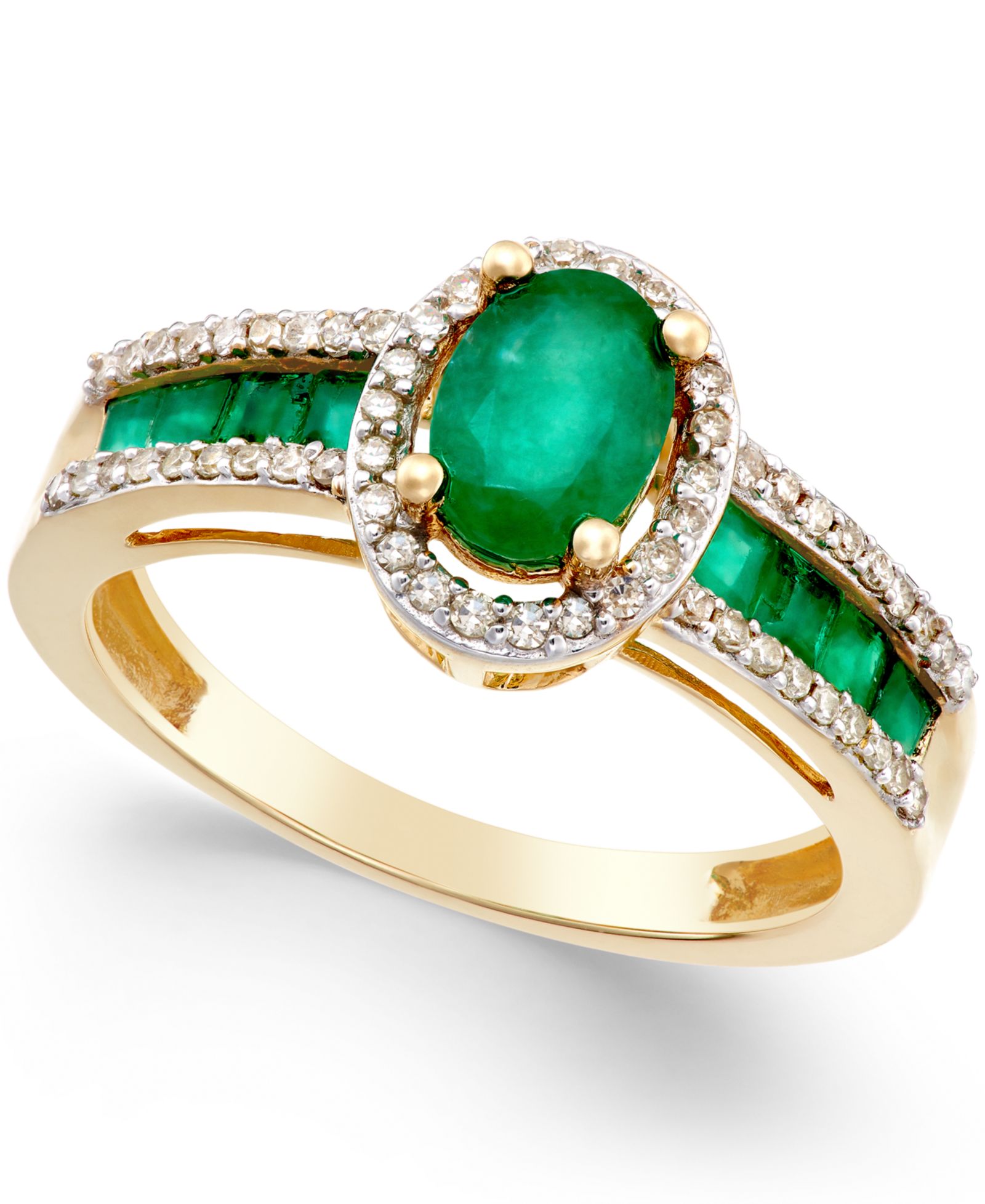 Ruby (1-3/4 ct. t.w.) and Diamond (1/4 ct. t.w.) Ring in 14k White Gold (Also in Emerald and Sapphire)