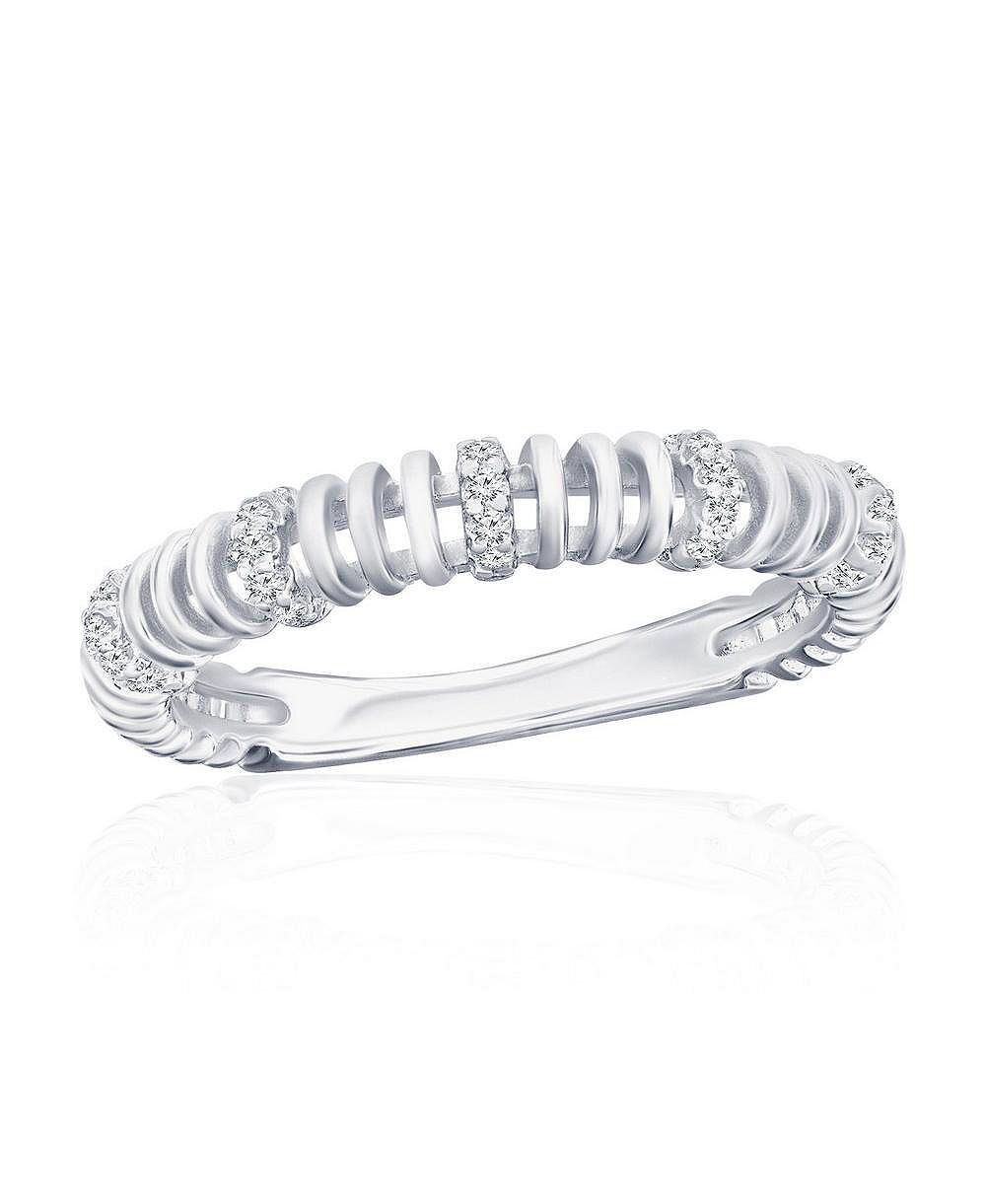 Simona Кольцо Sterling Silver, 3.5mm Wire Design CZ