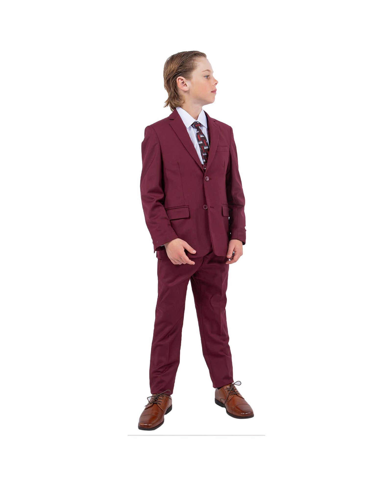 Stacy Adams Big Boys Burgundy 5 PC Suits
