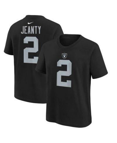 Nike Big Boys and Girls Ashton Jeanty Black Las Vegas Raiders 2025 NFL Draft First Round Pick Name & Number T-Shirt