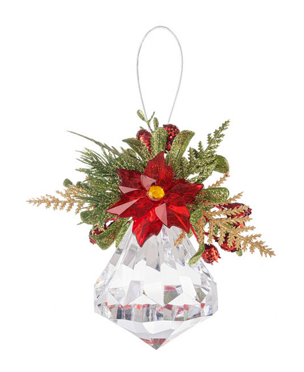Декоративное украшение Ganz Kissing Krystals Poinsettia Mistletoe Jewel