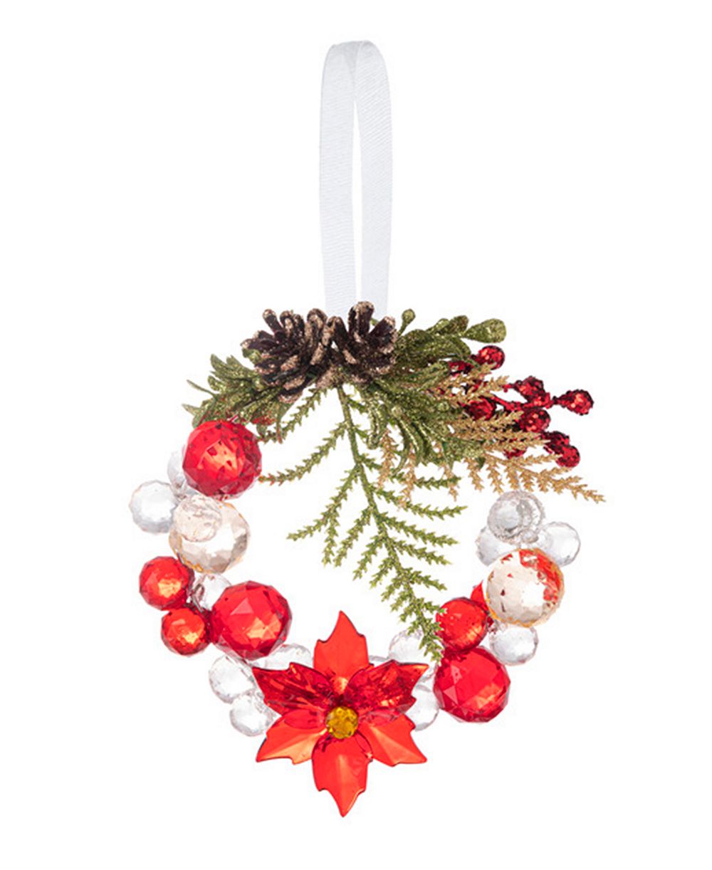 Ganz украшение-венок Poinsettia Beaded Kissing Krystals