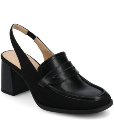 Journee Collection Women's Henrika Block Heel Slingback Tailored Pumps