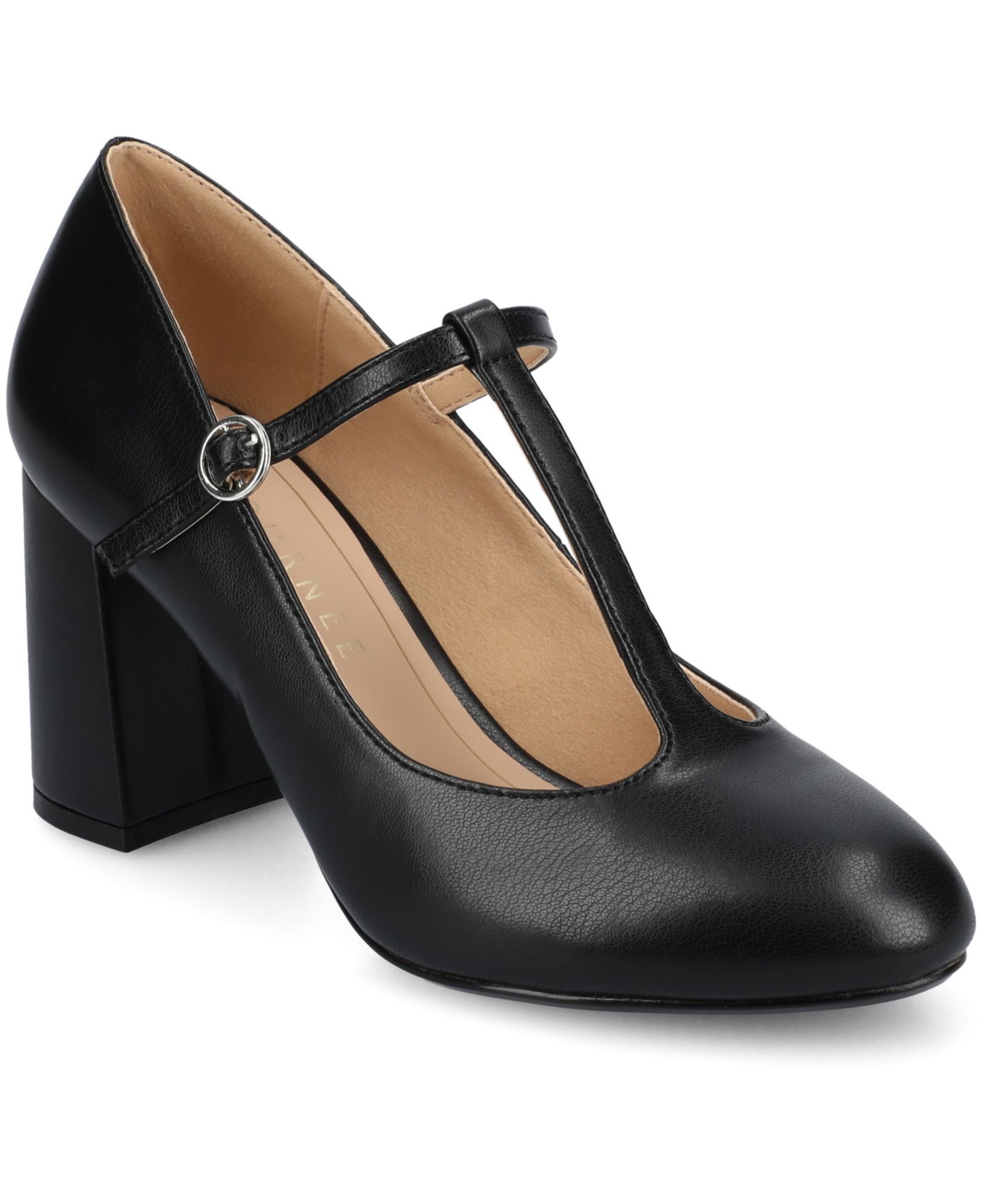 Journee Collection Women's Talani Block Heel T-Strap Pumps