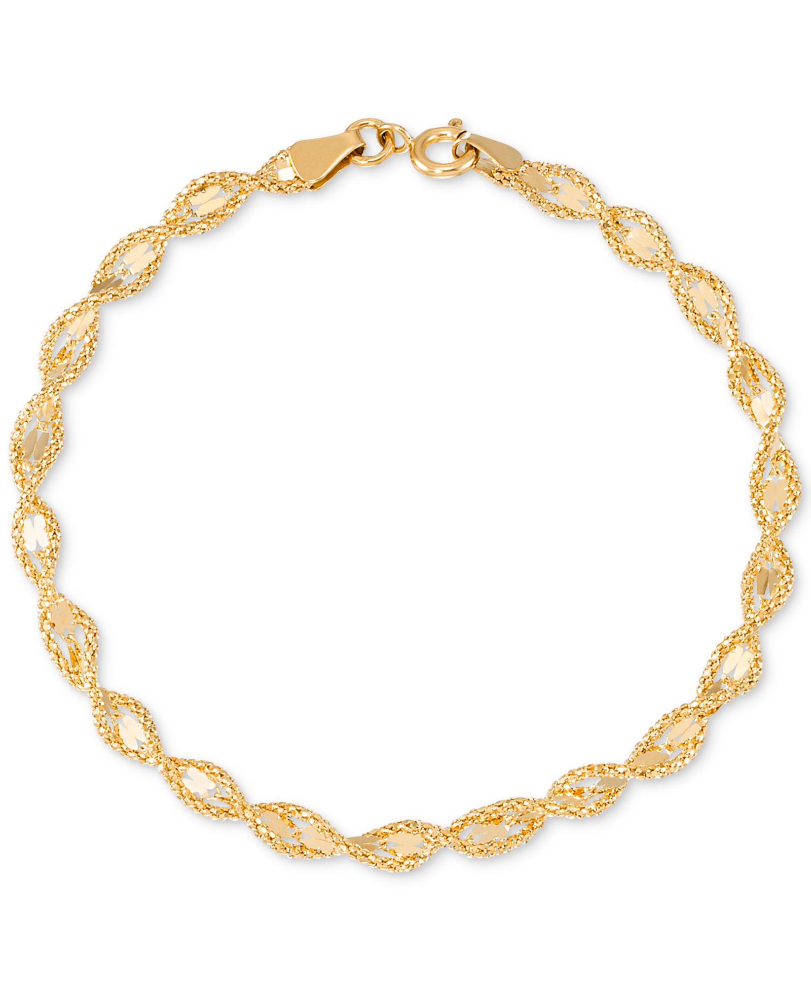 Macy's браслет с текстурированной цепочкой Twist Style в 10k Gold