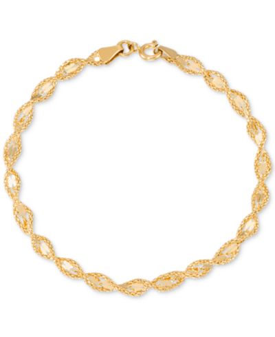 Macy's браслет с текстурированной цепочкой Twist Style в 10k Gold
