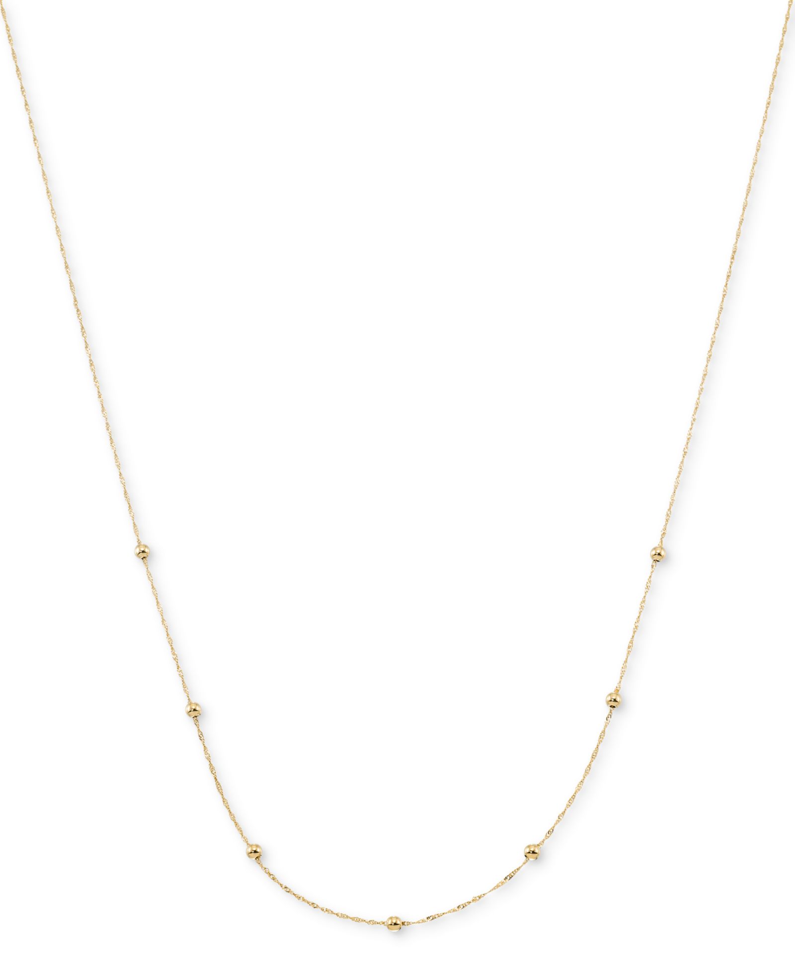 Золотая цепочка-ожерелье Polished Bead Singapore Link, 18", 10k Yellow Gold