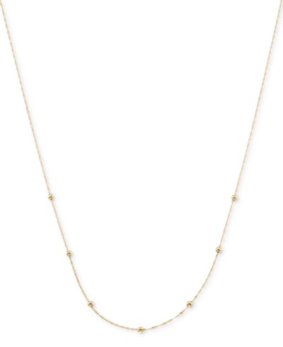 Золотая цепочка-ожерелье Polished Bead Singapore Link, 18", 10k Yellow Gold