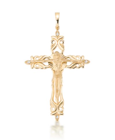 Macy's Crucifix Pendant In 10K Yellow Gold