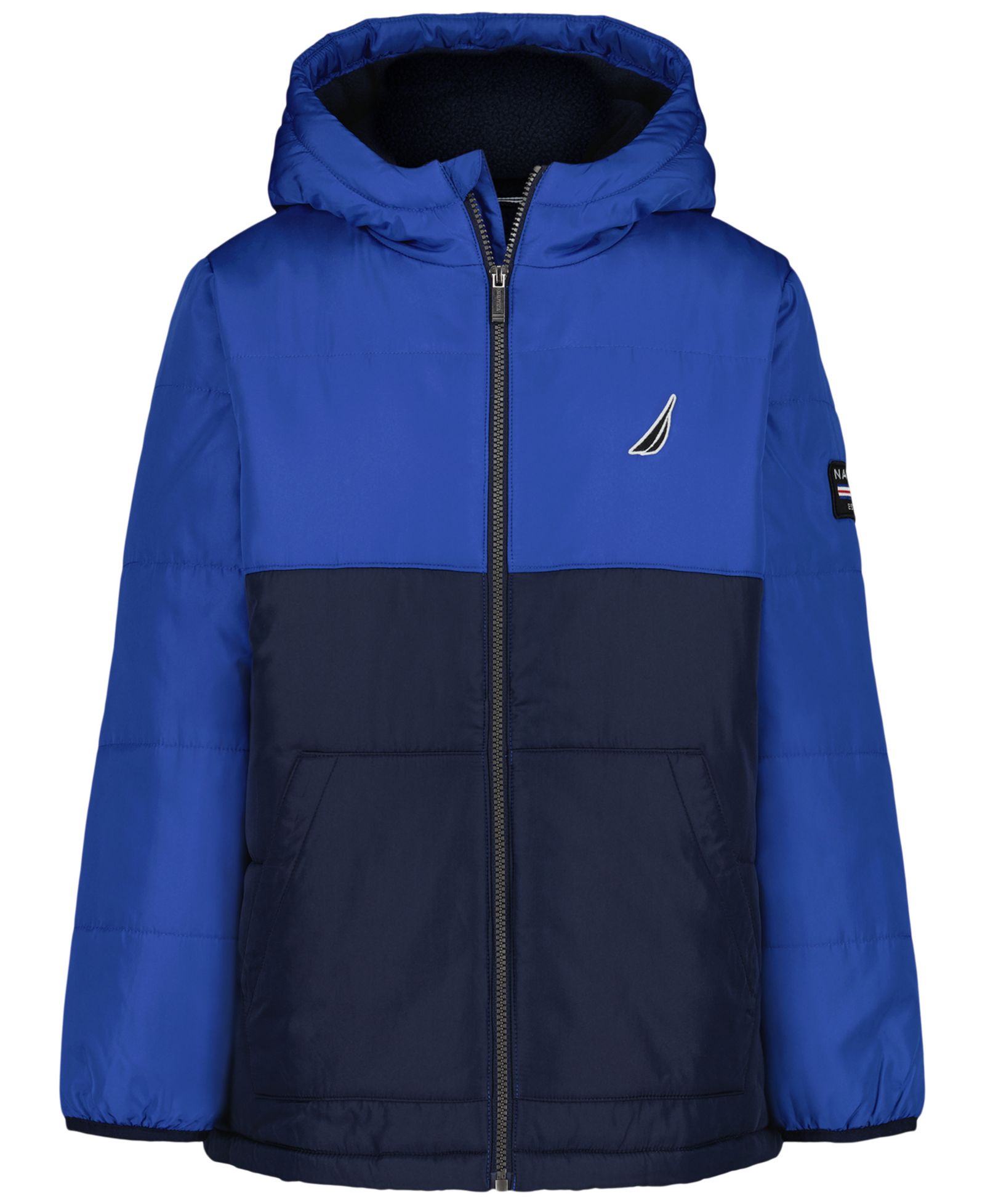 Nautica Boys' 8-20 Color Block Long-Sleeve Puffer Jacket