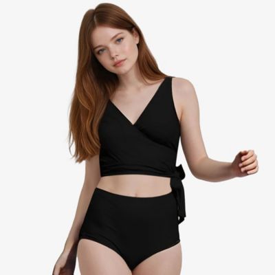 Calypsa Женский купальный комплект Emery 2-Piece Wrap Style с реверсивным топом и высокой талией