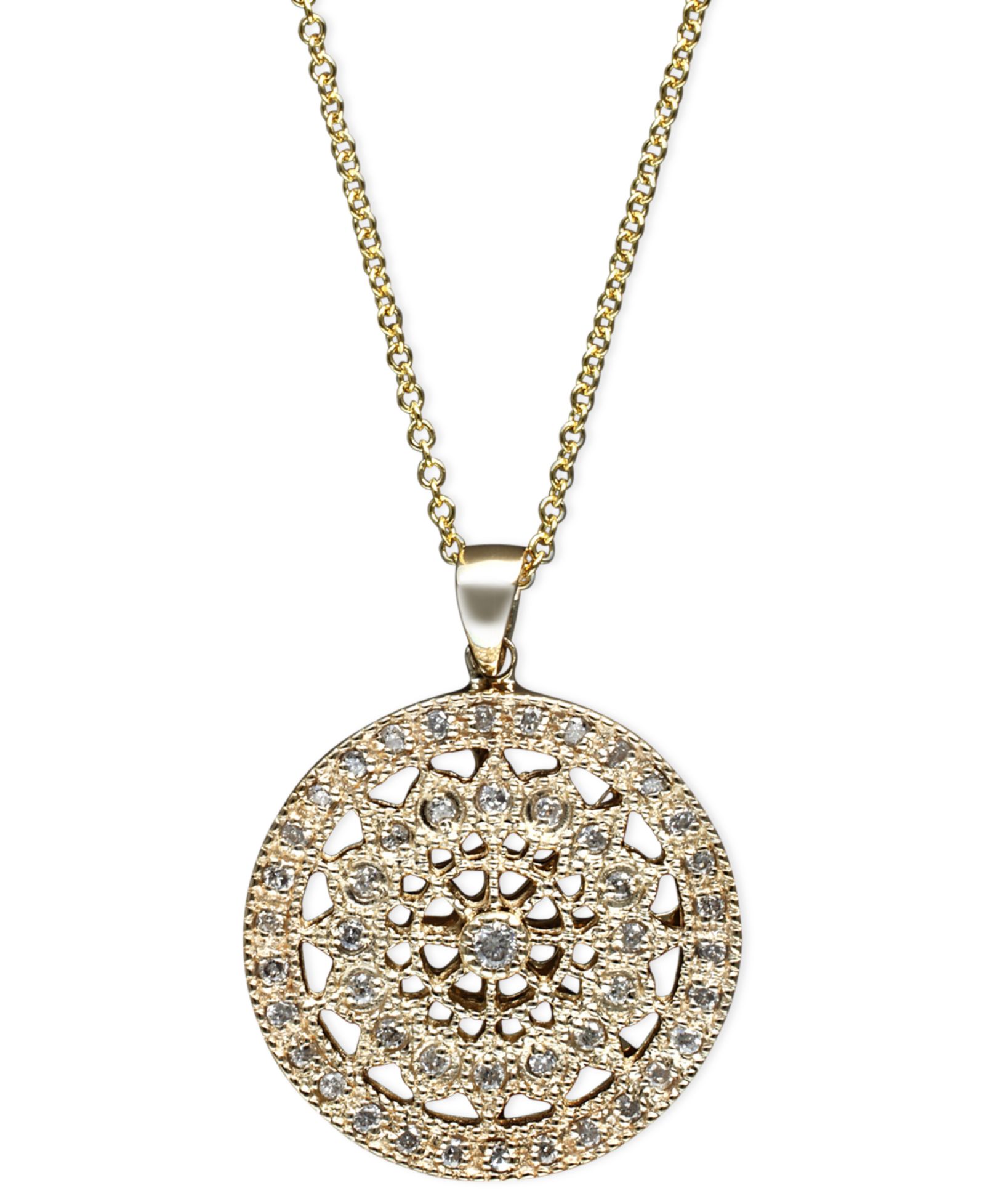 Подвеска EFFY® Diamond Disc в 14k White, Rose или Yellow Gold