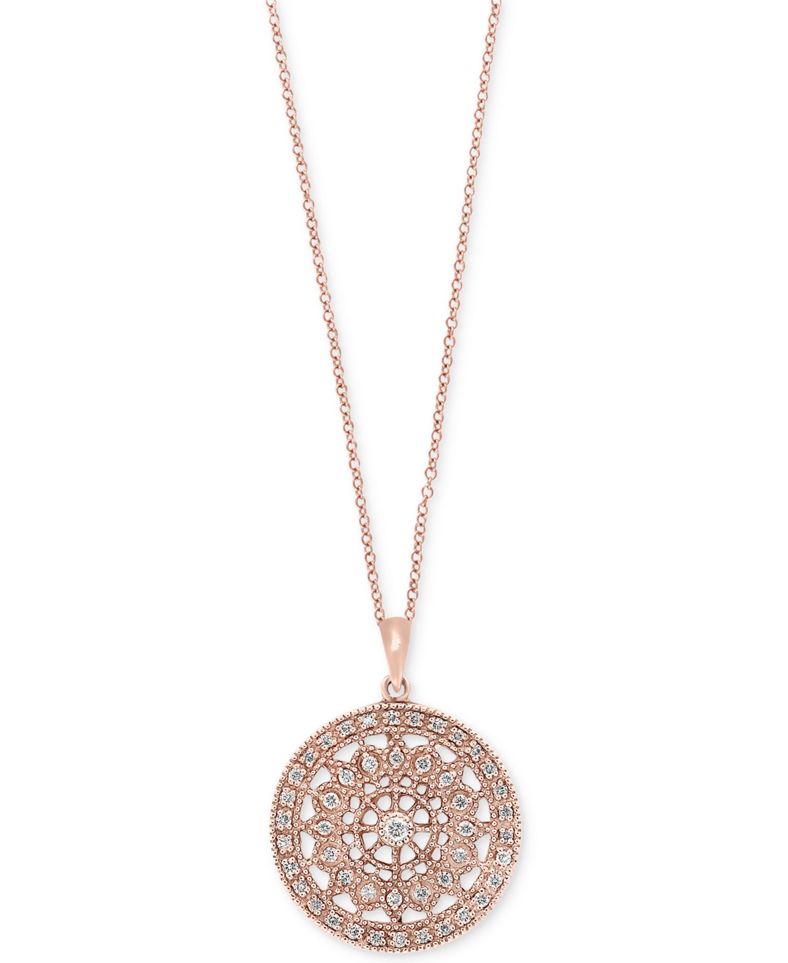 EFFY® Diamond Disc Pendant Necklace (1/4 ct. t.w.) in 14k White, Rose, or Yellow Gold