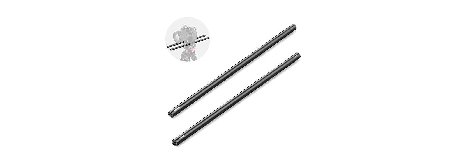 Neewer SR024 Aluminum Alloy Extendable 15mm Extension Rods, 2-Pack, Compatible with 15mm LWS Systems