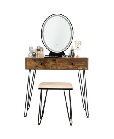 Volenca Industrial Makeup Dressing Table with 3 Lighting Modes