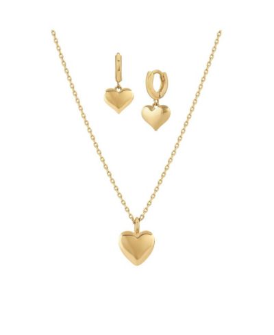 Набор из ожерелья с сердцем и серег-кольц Bearfruit Jewelry, милый повседневный стиль