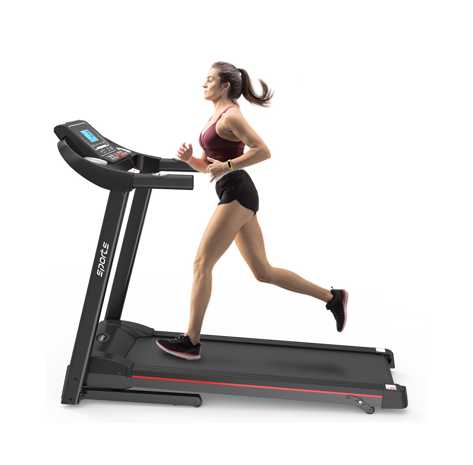 Folding Treadmill Home Electric 5 Inch Screen 250 LB Capacity Bluetooth Music App Workout