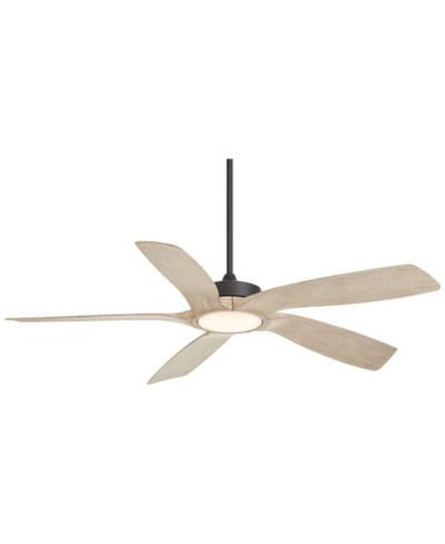 Потолочный вентилятор Casa Vieja 56" Mach 5 Indoor Outdoor LED Light Remote Control Matte Black Finish Distressed White Oak Blades Damp Rated