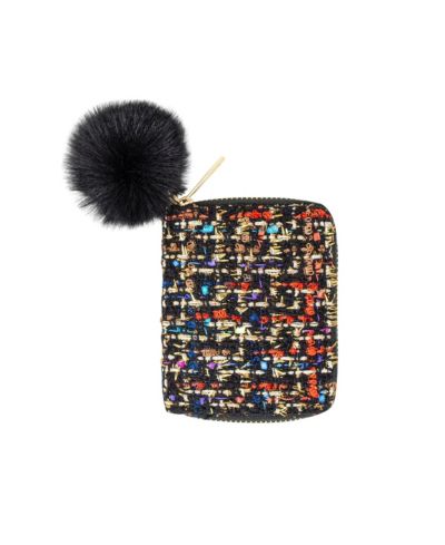 Tiny Treats + Zomi Gems Girls Tweed Mix Wallet, Black