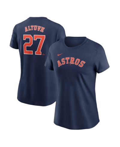 Nike Женская футболка Houston Astros Jose Altuve Navy Fuse с именем и номером