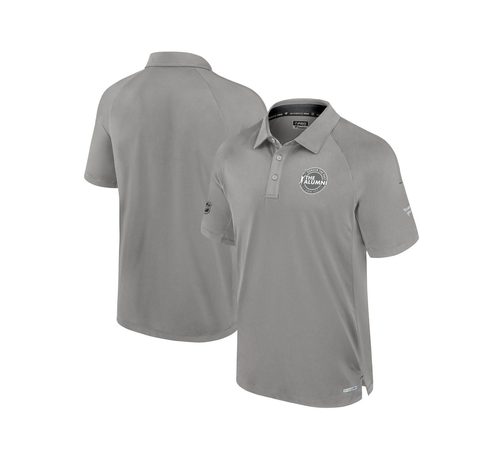 Мужская рубашка-поло Fanatics Gray Authentic Pro the Alumni серая